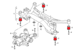 Rear Aluminium Subframe Bushings MQB Audi A3 S3 RS3 8V, TT TTS TTRS 8S, VW Golf Mk7, Seat Leon 5F