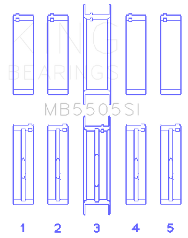 King Engine Bearings Ford 351ci/400ci 16V Main Bearing Set (Size 020) - Set Of 10