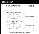 Hawk 11-12 Dodge Durango / 11-12 Jeep Grand Cherokee Perf Ceramic Rear Street Brake Pads