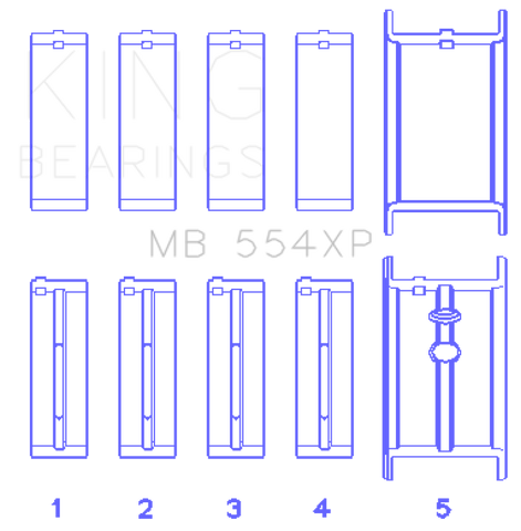 King Engine Bearings Chevrolet 265/283/302/327 V8 Main Bearing Set