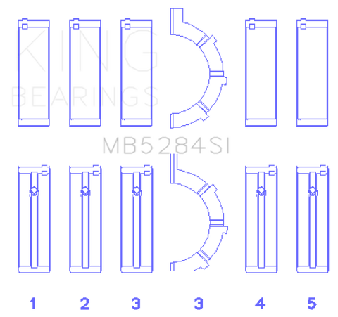 King Engine Bearings Chrysler/Jeep 287Ci 4.7L (Size +0.25mm) Main Bearing Set