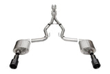 Corsa 2024 Ford Mustang GT Coupe 3in Sport Cat-Back Exhaust - 4.5in Black Carbon Fiber Tips