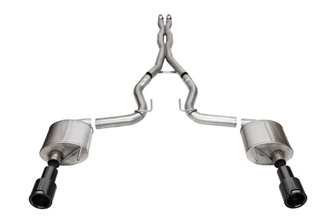 Corsa 2024 Ford Mustang GT Coupe 3in Sport Cat-Back Exhaust - 4.5in Black Carbon Fiber Tips