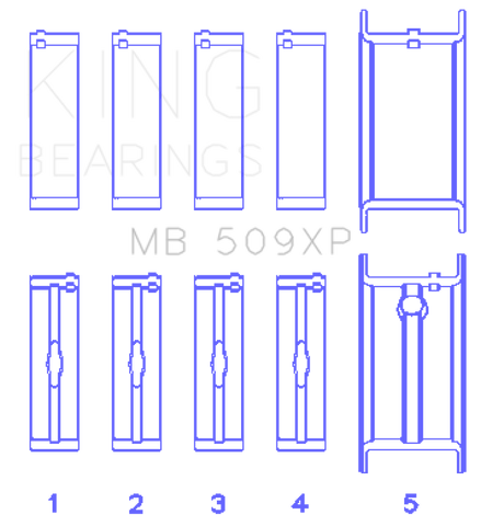 King Engine Bearings Chevrolet 400 V8 (Size STDX) Main Bearing Set