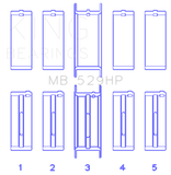 King Engine Bearings Ford 260CI/289CI/302 5.0L Windsor (0.010 Size) Main Bearing Set