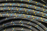 GReddy AN10 Reusable Hose Nylon Braided, Black/Gold/Blue 1 FT