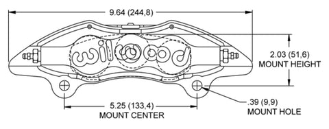 Wilwood DynaPro DP6 Lug Mount Polished Alum. Caliper 1.62in/1.12in/1.12in Piston .81in Rotor - Left