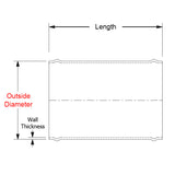HPS 5" OD x 3" Long, 6061 Aluminum Joiner Tube Piping with Bead Roll