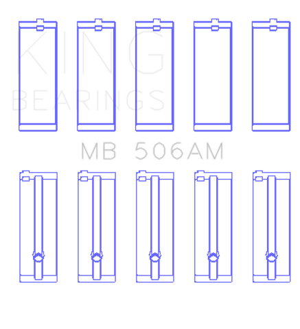 King Engine Bearings Toyota 22R (Size +1.0mm) Main Bearing Set