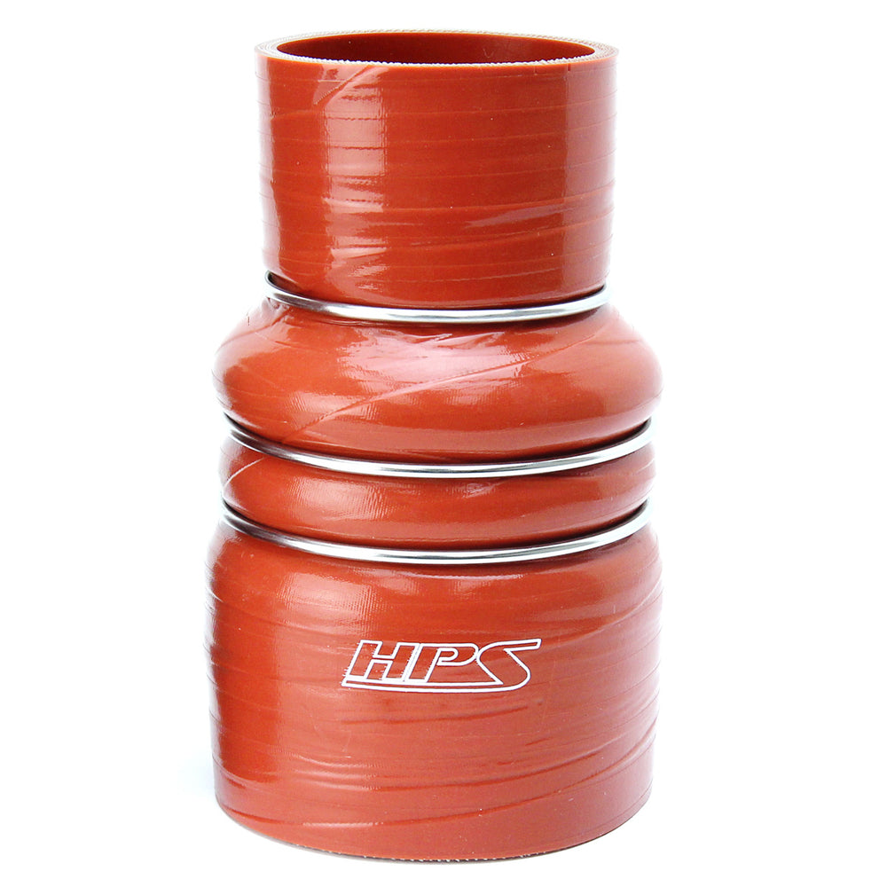 HPS 3 inch - 4 inch ID 7 inch Long Ultra High Temp 4-ply Aramid Reinforced Silicone CAC Coupler Hose Hot Side 76mm - 102mm ID x 178mm Length