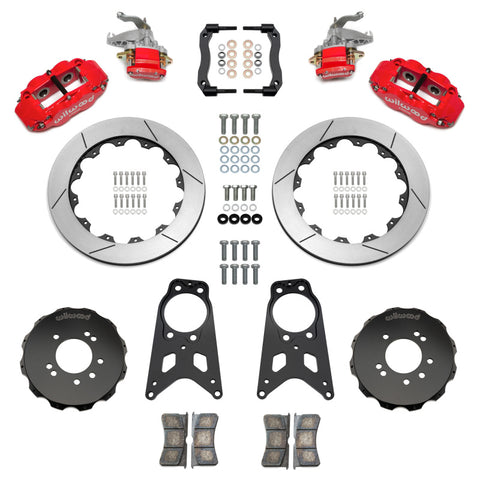Wilwood 89-98 Nissan 240SX FNSL4R/MC4 Rear Parking BBK w/ 13.50in Slotted Rotors - Red