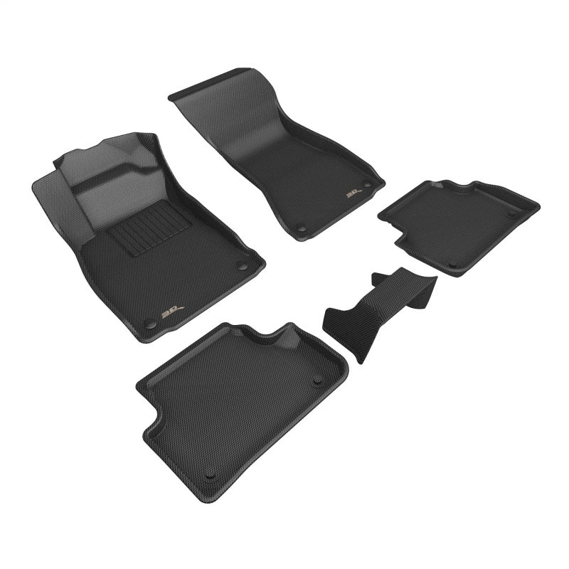 3D MAXpider 2017-2019 Audi A4/S4/A5 Sportback/S5 Sportback Kagu 1st & 2nd Row Floormats - Black