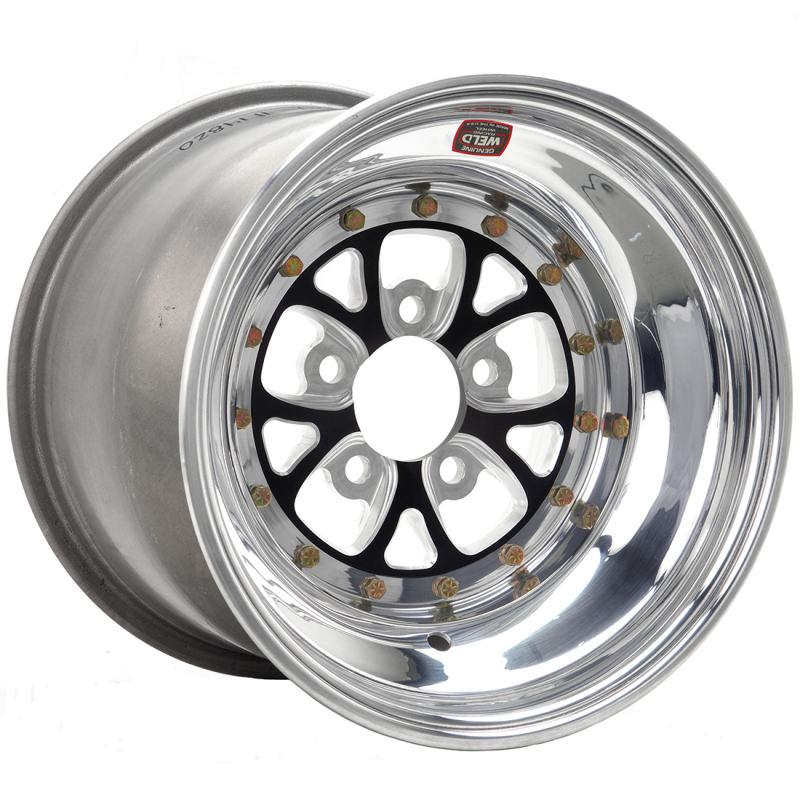 Weld V-Series 15x9 / 5x4.75 / 3 BS / 3.18 HB - Black Center - Polished Shell - Non-BL Wheel