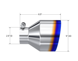 MBRP Univ. T304 Stainless Steel Burnt End Tip 2.5in ID / 5in OD / 6.5in Length Angle Cut Single Wall