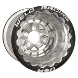 Weld Alumastar Pro 16x16 / 5x5.5 / 5 BS / 3.5 HB - Black Center - Polished Shell - DBL Wheel