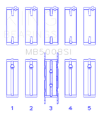 King Engine Bearings Ford ZETec 1.6/1.8/2.0 (Size +0.25mm) Main Bearing Set