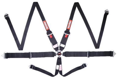 RaceQuip Black SFI CAMLOCK 6pt PU Lap HNR Seat Belt