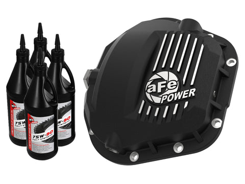 aFe Pro Series Front Diff Cover Black w/ Machined Fins 17-21 Ford Trucks (Dana 60) w/ Gear Oil