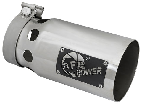 aFe Rebel XD Series Universal Exhaust Tip 4 IN Inlet x 5 IN Outlet x 10 IN L- Polished Tip