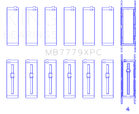 King Engine Bearings BMW B58B30A (Size 0.26) Coated Performance Main Bearing Set