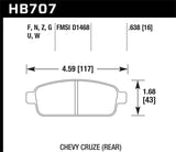 Hawk 11-12 Chevy Cruze Eco/LS/1LT/2LT/LTZ Performance Ceramic Rear Street Brake Pads