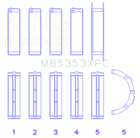 King Engine Bearings Ford 281 4.6L Sohc 16V (Size STDX) Main Bearing Set