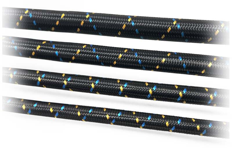 GReddy AN10 Reusable Hose Nylon Braided, Black/Gold/Blue 1 FT