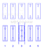 King Engine Bearings Ford Fiesta 1.25I (ZETec/Ecoboost 1.6) (Size +0.50mm) Main Bearing Set