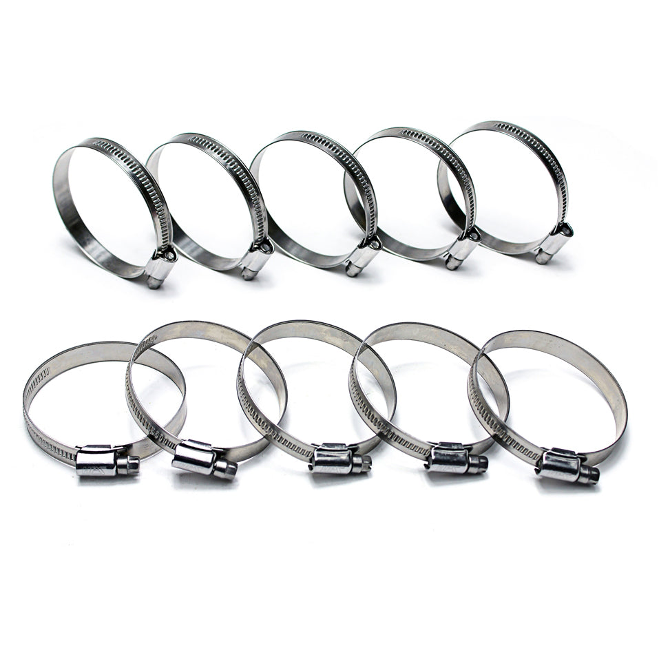 HPS Stainless Steel Embossed Hose Clamps Size 24 10pcs Pack 1-1/2 inch - 2 inch 38mm-51mm
