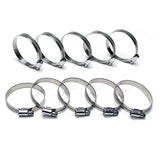 HPS Stainless Steel Embossed Hose Clamps Size 40 10pcs Pack 2 inch - 3 inch 51mm-76mm