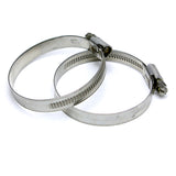 HPS Stainless Steel Embossed Hose Clamps Size 60 2pcs Pack 3-1/2 inch - 4-5/16 inch 90mm-110mm