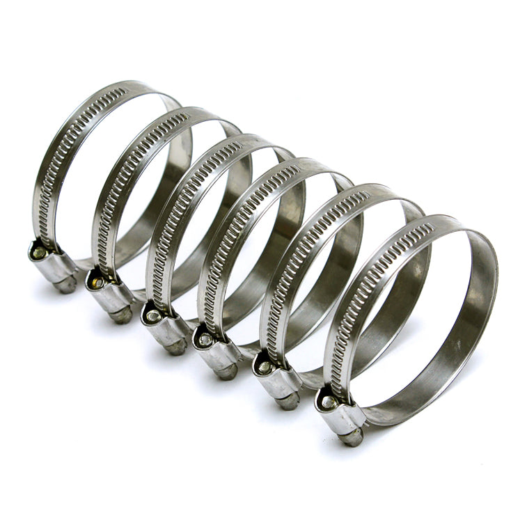 HPS Stainless Steel Embossed Hose Clamps Size 40 6pcs Pack 2 inch - 3 inch 51mm-76mm