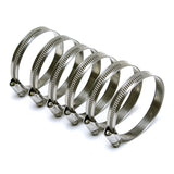 HPS Stainless Steel Embossed Hose Clamps Size 28 6pcs Pack 1-9/16 inch - 2-1/4 inch 40mm-57mm