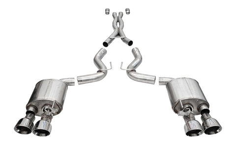 Corsa 20-22 Ford Mustang GT500 3.0in Dual Rear Exit Catback w/ Twin 5.0in Polish Slash Cut Pro Tips