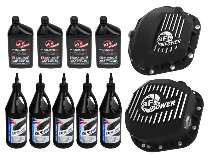 aFe Power Front/Rear Diff Cover Kit w/ Oil 99-16 Ford F-250/F-350 V8 (Dana 60/Super 60 & Sterling)