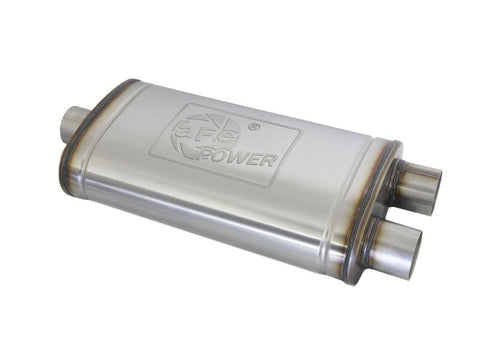 aFe MACH Force-Xp Muffler 3 IN ID Center/Dual-Outlet x 11 IN W x 6 IN H x 22 IN L - Oval Body