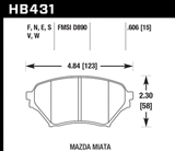 Hawk 01-05 Mazda Miata HPS 5.0 Front Brake Pads