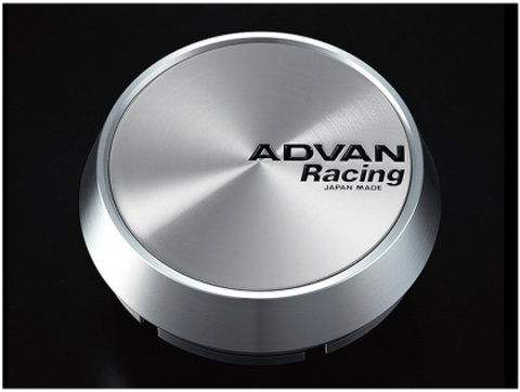Advan Racing Center Cap 73mm Flat - Platinum Silver w/ Black Letter