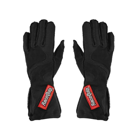 RaceQuip 356 Series 2 Layer Nomex Outseam Race Gloves SFI 3.3 / 5 All Black Large