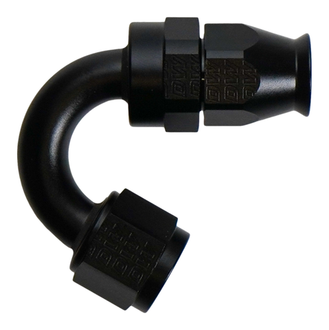 DeatschWerks 8AN Female Flare Swivel (Incl Ferule/Olive) 150-degree Hose End PTFE