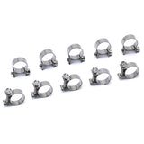 HPS #12 Stainless Steel Fuel Injection Hose Clamps 10pcs Pack 25/64 inch - 15/32 inch 10mm - 12mm