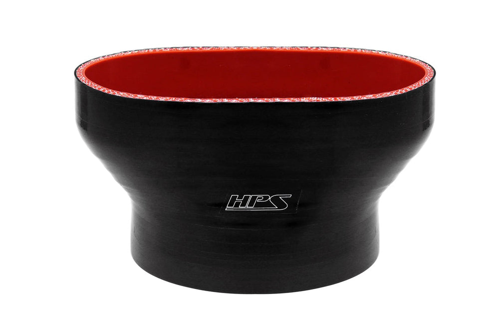 HPS Oval to Round Silicone Reducer Coupler Hose for Ford 60mm Throttle Body M-9926-MSVT to 5 inch Tubing Black