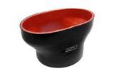 HPS Oval to Round Silicone Reducer Coupler Hose for Ford 60mm Throttle Body (M-9926-MSVT) to 5" Tubing, Black
