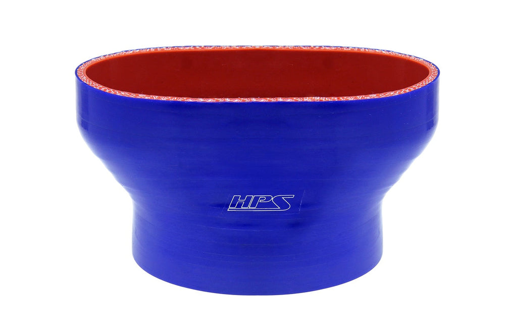 HPS Oval to Round Silicone Reducer Coupler Hose for Ford 55mm Throttle Body M-9926-MGT to 4-1/2 inch Tubing Blue