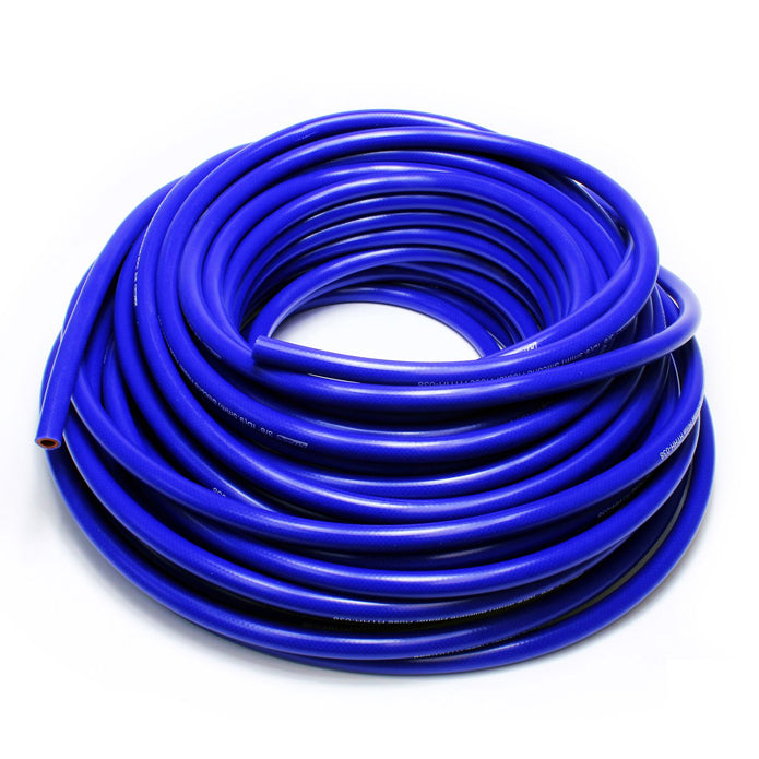 HPS 5/32 inch ID blue high temp reinforced silicone heater hose tubing 100 feet roll Max Temperature Rating: 350F Bend Radius: 3/4 inch