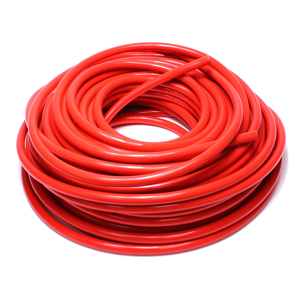HPS 5/16 inch 8mm ID Red high temp reinforced silicone heater hose tubing 100 feet roll Max Temperature Rating: 350F Bend Radius: 1-1/4 inch