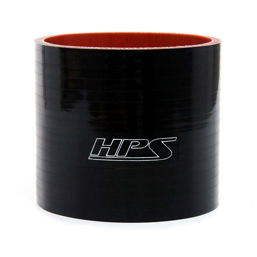 HPS 1-5/8 inch ID 3 inch Long High Temp 4-ply Reinforced Silicone Straight Coupler Hose Black 41mm ID 76mm Length