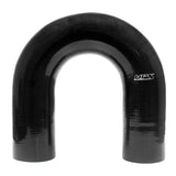 HPS 1-5/8 inch ID High Temp 4-ply Reinforced Silicone 180 Degree U Bend Elbow Coupler Hose Black 41mm ID