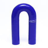 HPS 3/4 inch ID High Temp 4-ply Reinforced Silicone 180 Degree U Bend Elbow Coupler Hose Blue 19mm ID