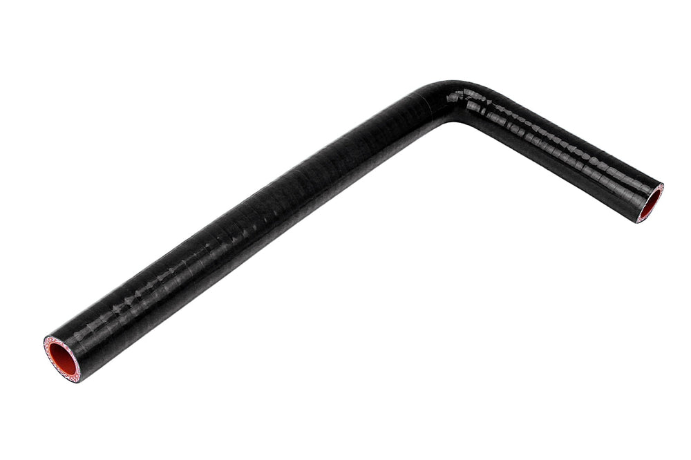 HPS 5/8 inch 16mm with 5 inch and 24 inch Leg Silicone 90 Degree Elbow Coupler Hose High Temp 4-ply Reinforced Black